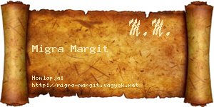Migra Margit névjegykártya
